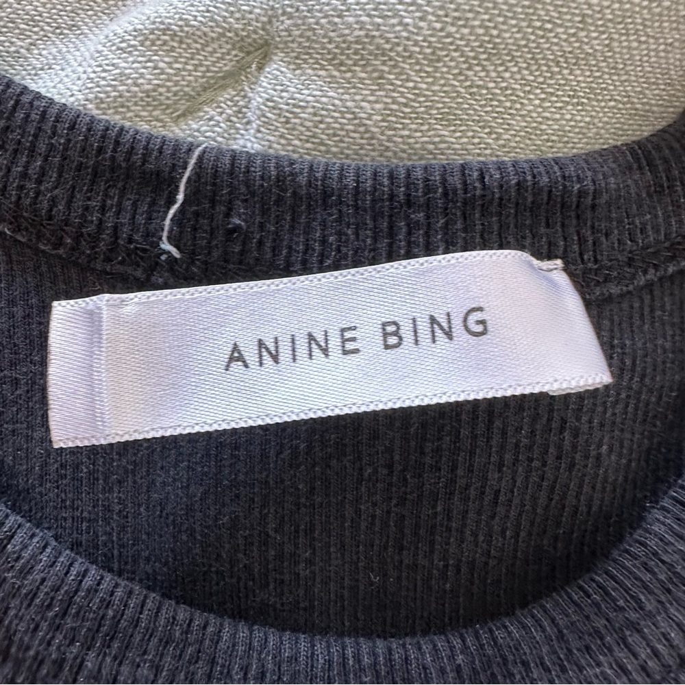 Anine Bing Eva Black Scoopneck Racerback Tank Size S - Picture 4 of 7